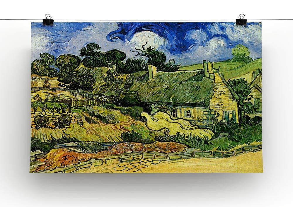 Thatched Cottages at Cordeville by Van Gogh Canvas Print & Poster - Canvas Art Rocks - 2