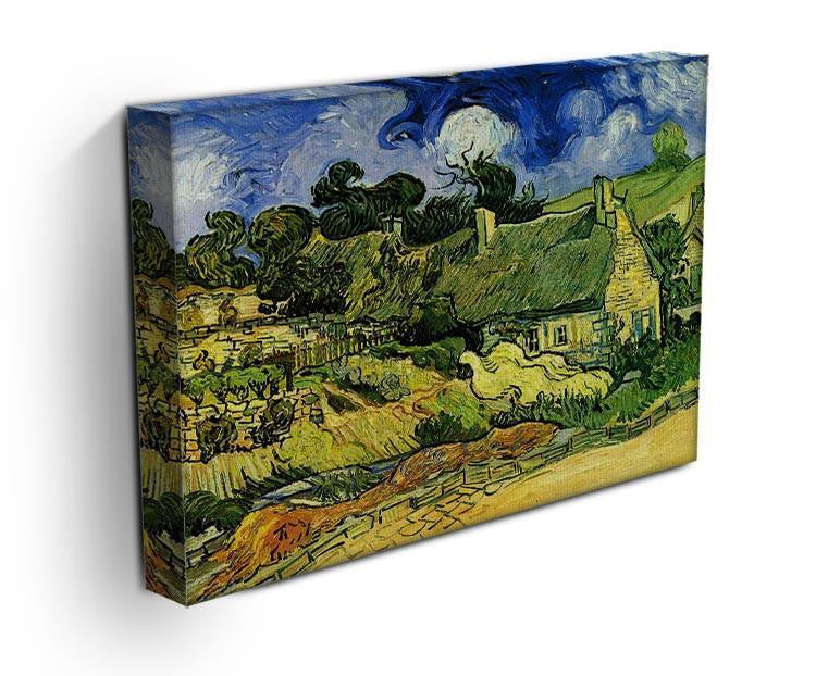 Thatched Cottages at Cordeville by Van Gogh Canvas Print & Poster - Canvas Art Rocks - 3