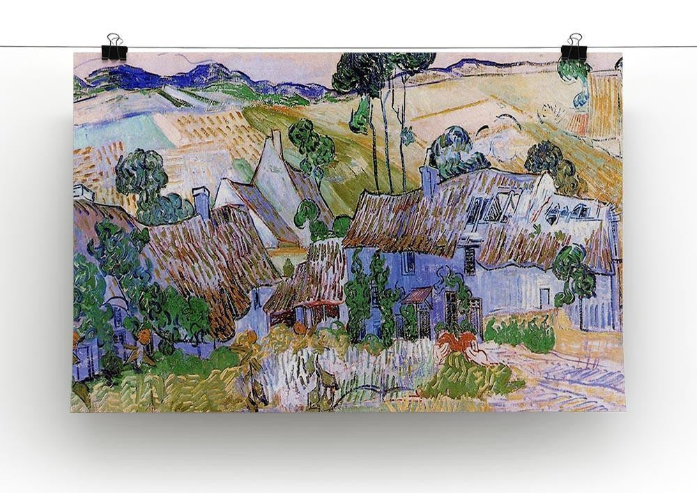 Thatched Cottages by a Hill by Van Gogh Canvas Print & Poster - Canvas Art Rocks - 2