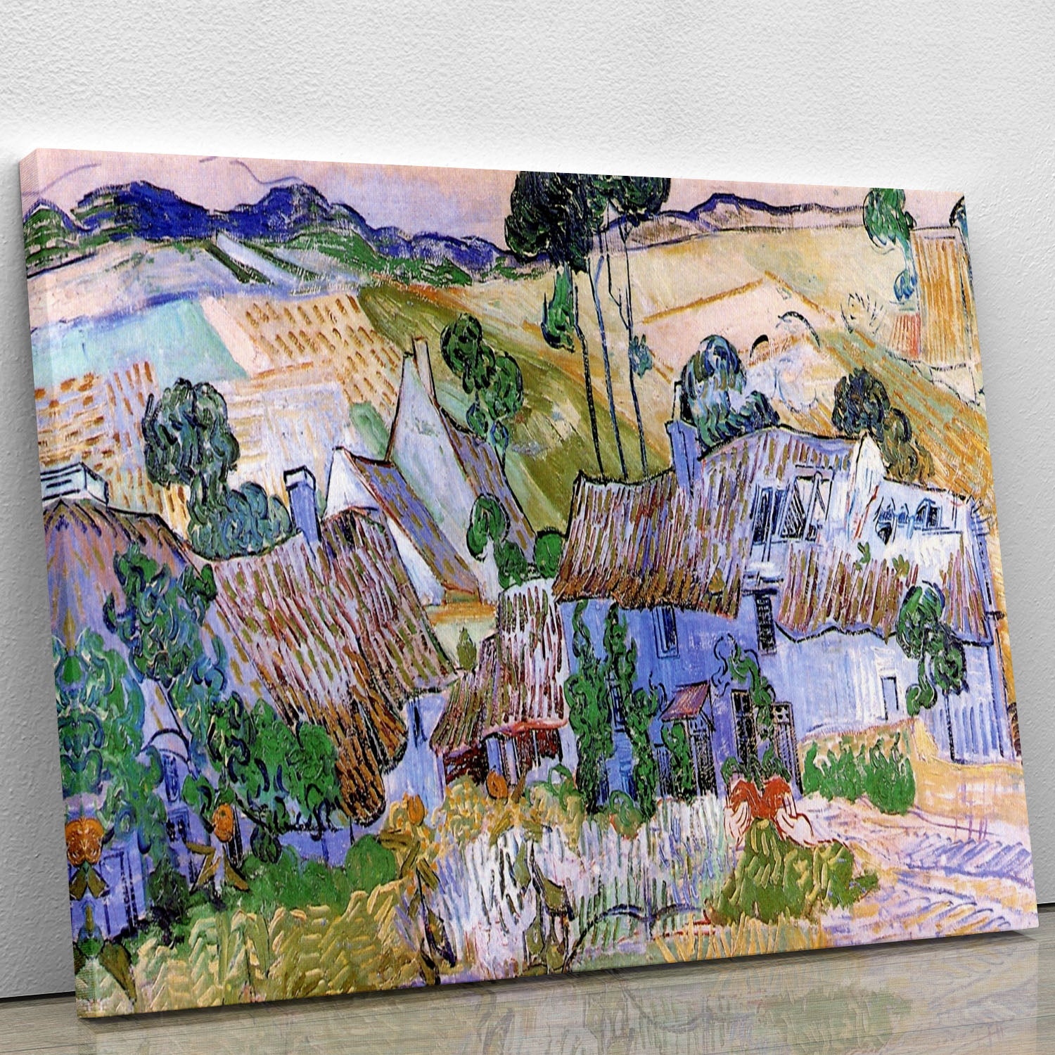 Thatched Cottages by a Hill by Van Gogh Canvas Print or Poster - Canvas Art Rocks - 1