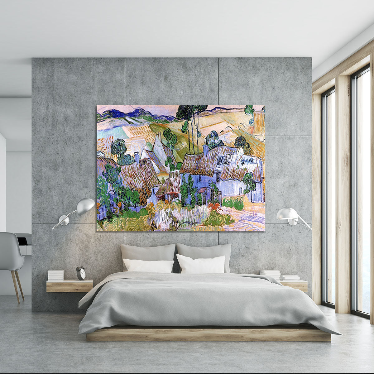 Thatched Cottages by a Hill by Van Gogh Canvas Print or Poster - Canvas Art Rocks - 5