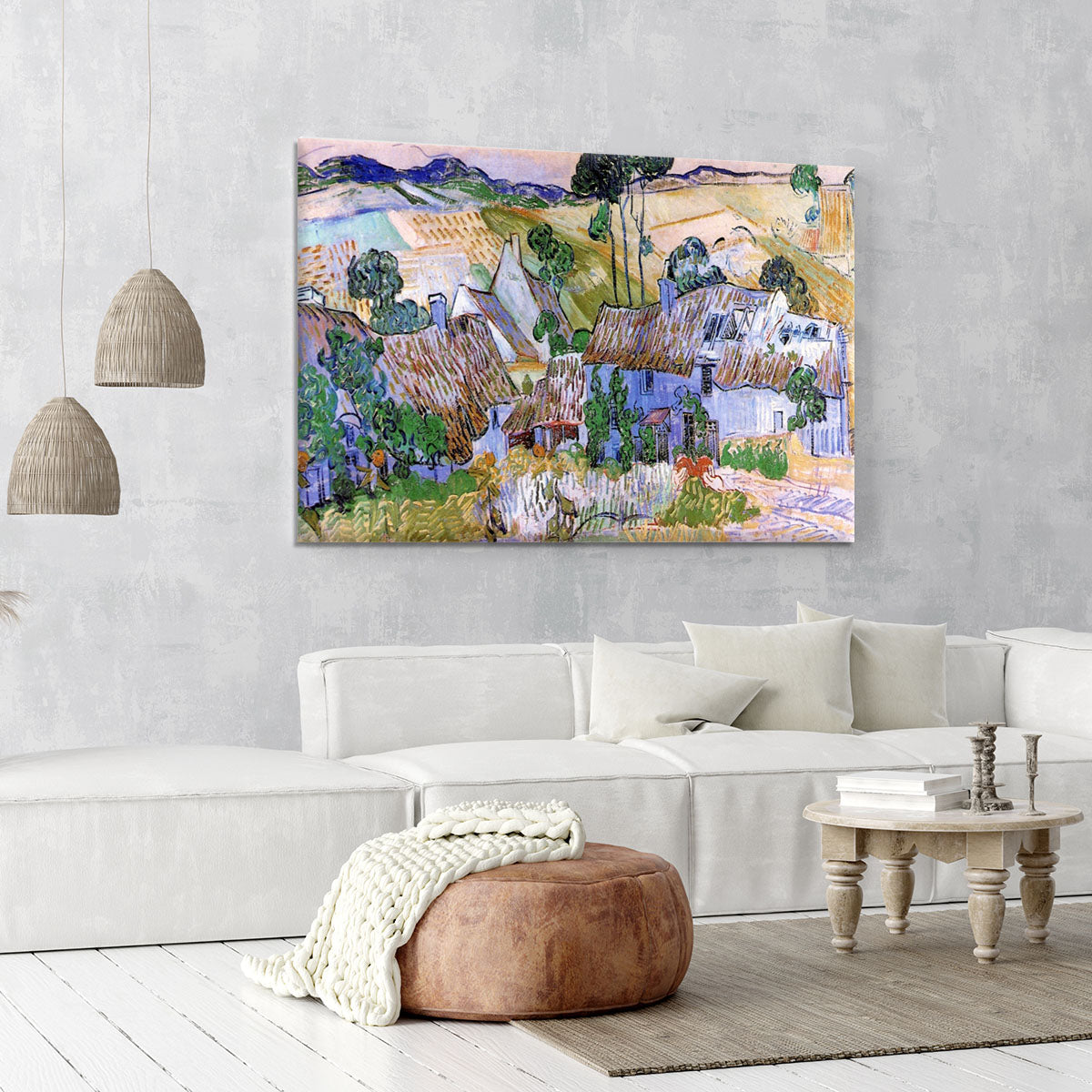 Thatched Cottages by a Hill by Van Gogh Canvas Print or Poster - Canvas Art Rocks - 6