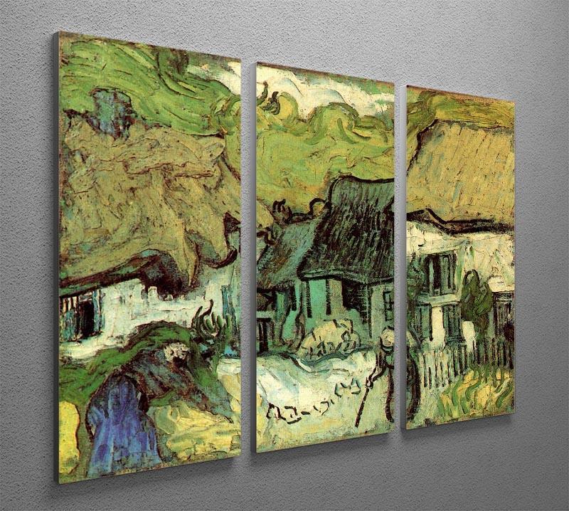 Thatched Cottages in Jorgus by Van Gogh 3 Split Panel Canvas Print - Canvas Art Rocks - 4