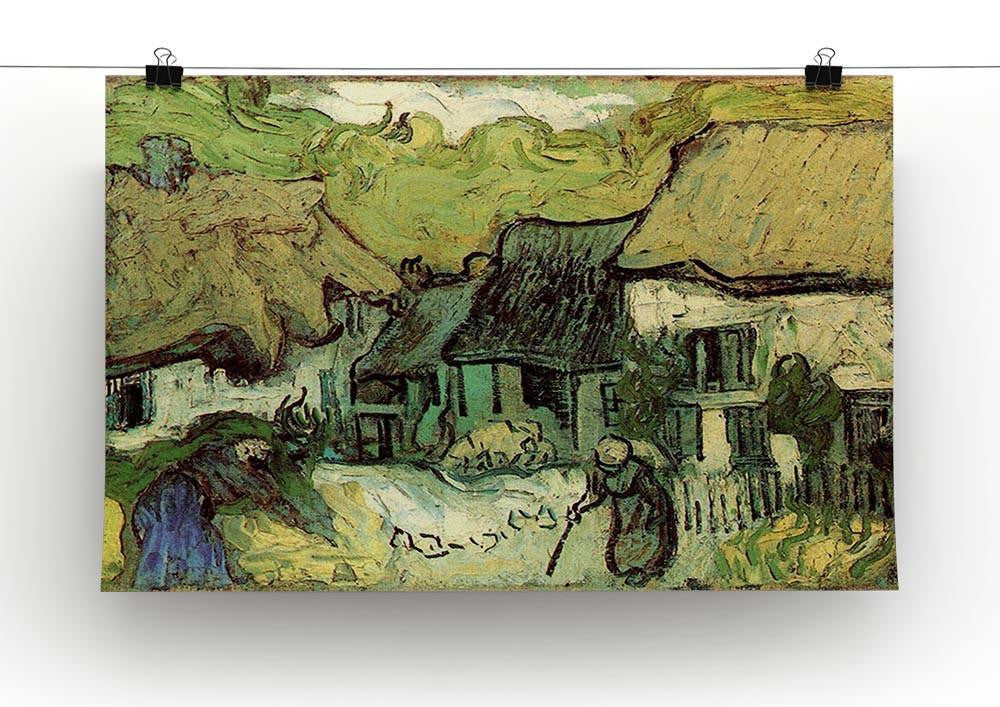Thatched Cottages in Jorgus by Van Gogh Canvas Print & Poster - Canvas Art Rocks - 2