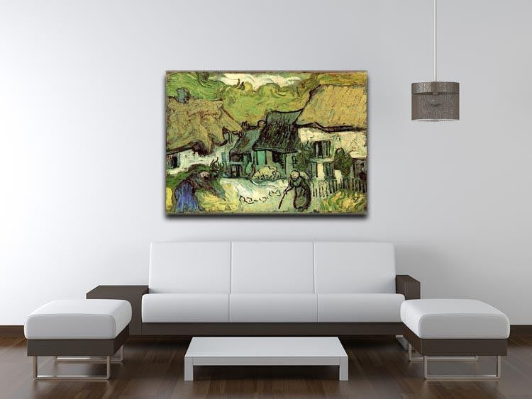 Thatched Cottages in Jorgus by Van Gogh Canvas Print & Poster - Canvas Art Rocks - 4