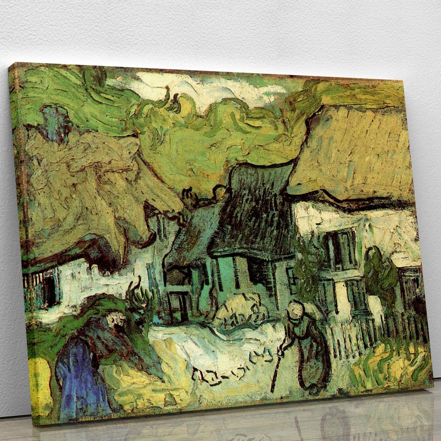 Thatched Cottages in Jorgus by Van Gogh Canvas Print or Poster