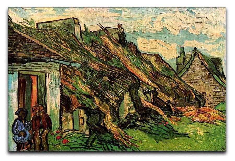 Thatched Sandstone Cottages in Chaponval by Van Gogh Canvas Print & Poster  - Canvas Art Rocks - 1