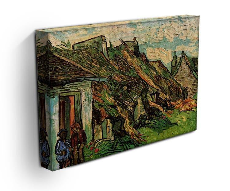 Thatched Sandstone Cottages in Chaponval by Van Gogh Canvas Print & Poster - Canvas Art Rocks - 3