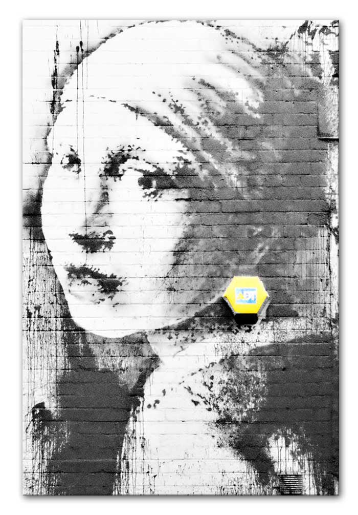 Banksy Girl With a Pierced Eardrum Print - Canvas Art Rocks - 1