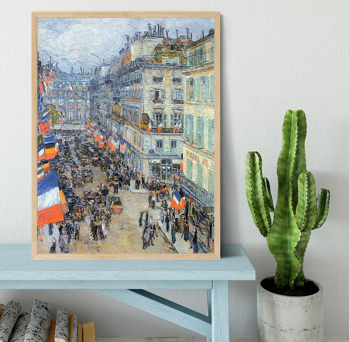 The 14th July Rue Daunou by Hassam Framed Print - Canvas Art Rocks - 4