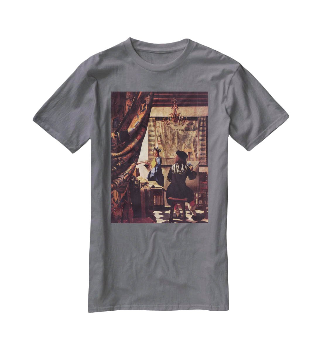 The Allegory of Painting by Vermeer T-Shirt - Canvas Art Rocks - 3