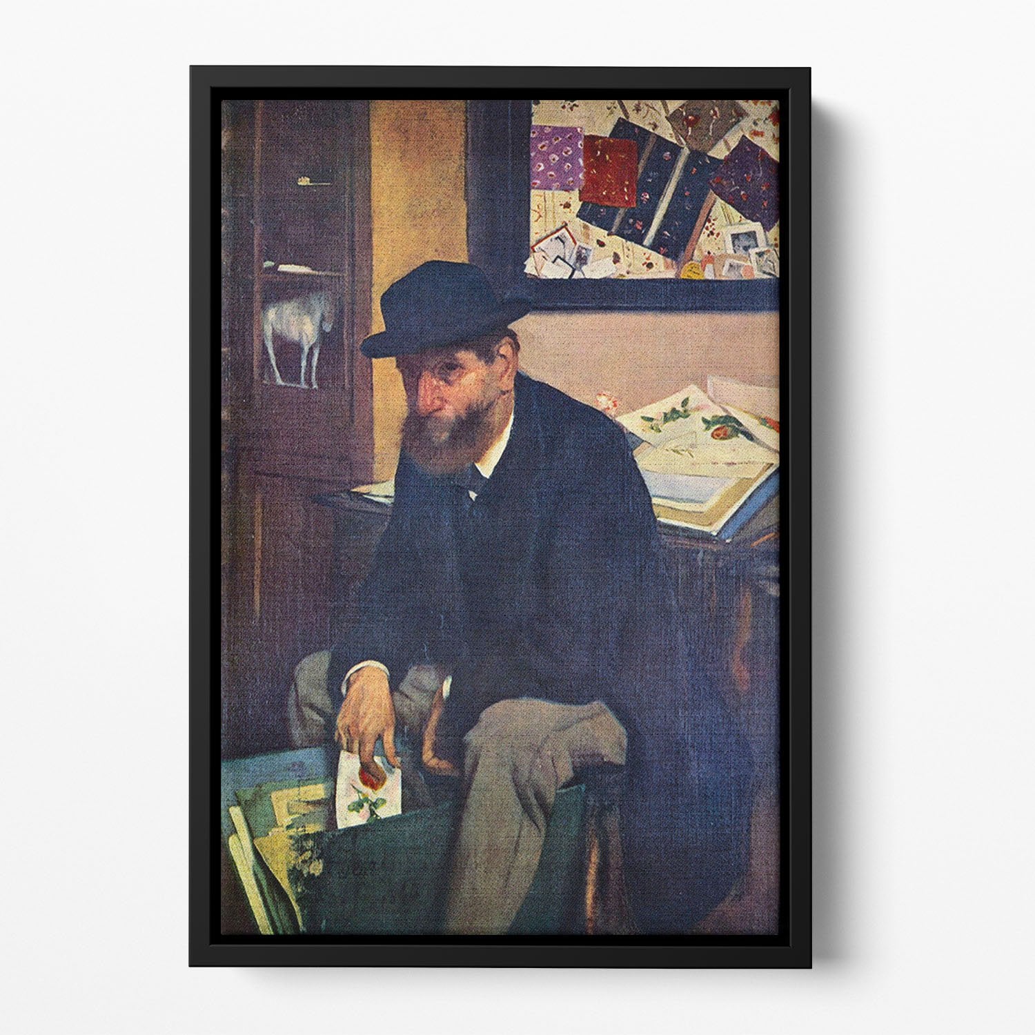 The Amateur by Degas Floating Framed Canvas