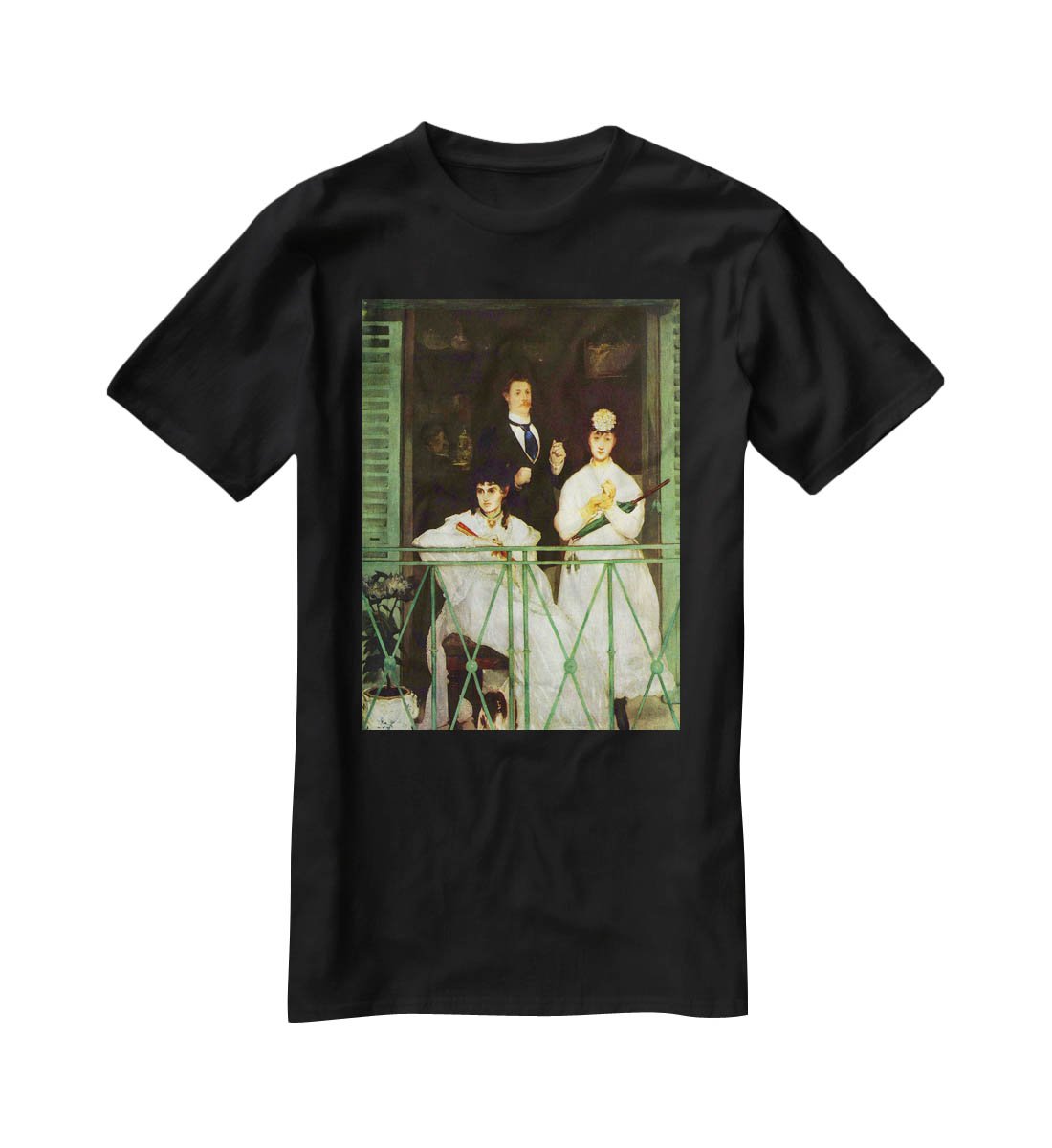 The Balcony by Manet T-Shirt - Canvas Art Rocks - 1