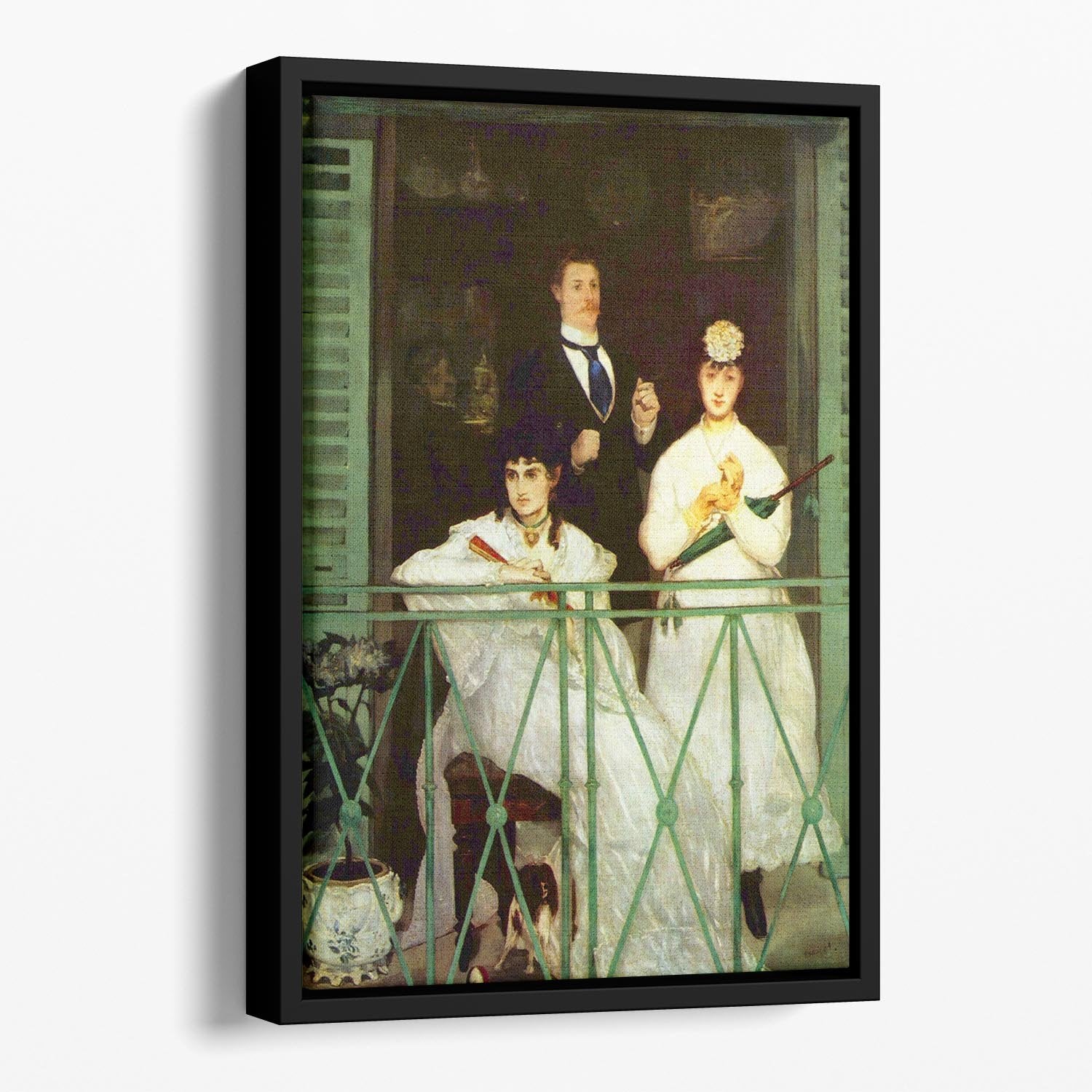 The Balcony by Manet Floating Framed Canvas