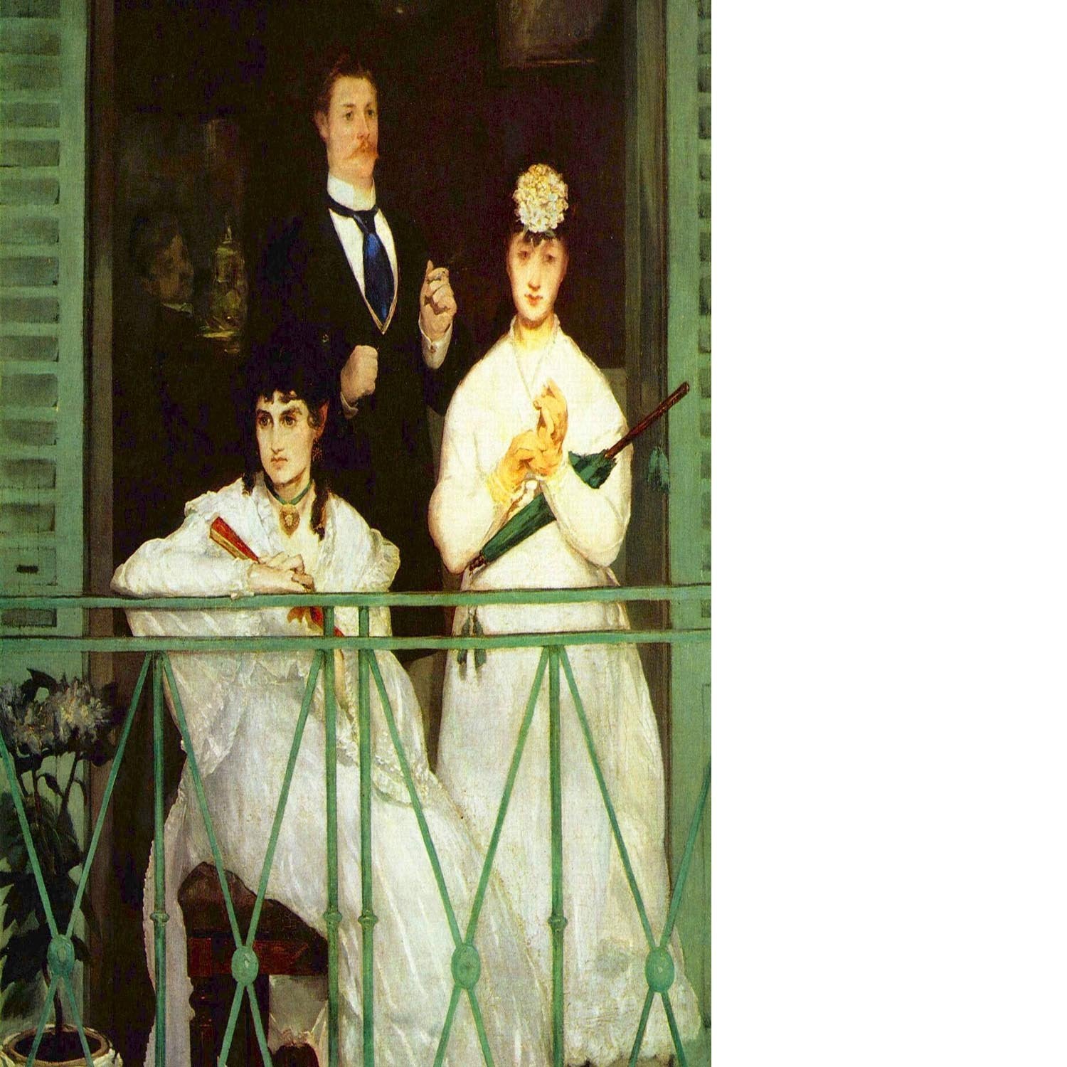 The Balcony by Manet Floating Framed Canvas
