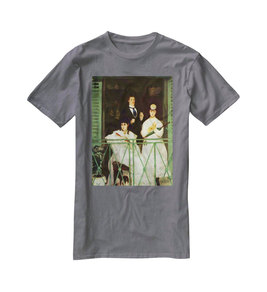 The Balcony by Manet T-Shirt - Canvas Art Rocks - 3
