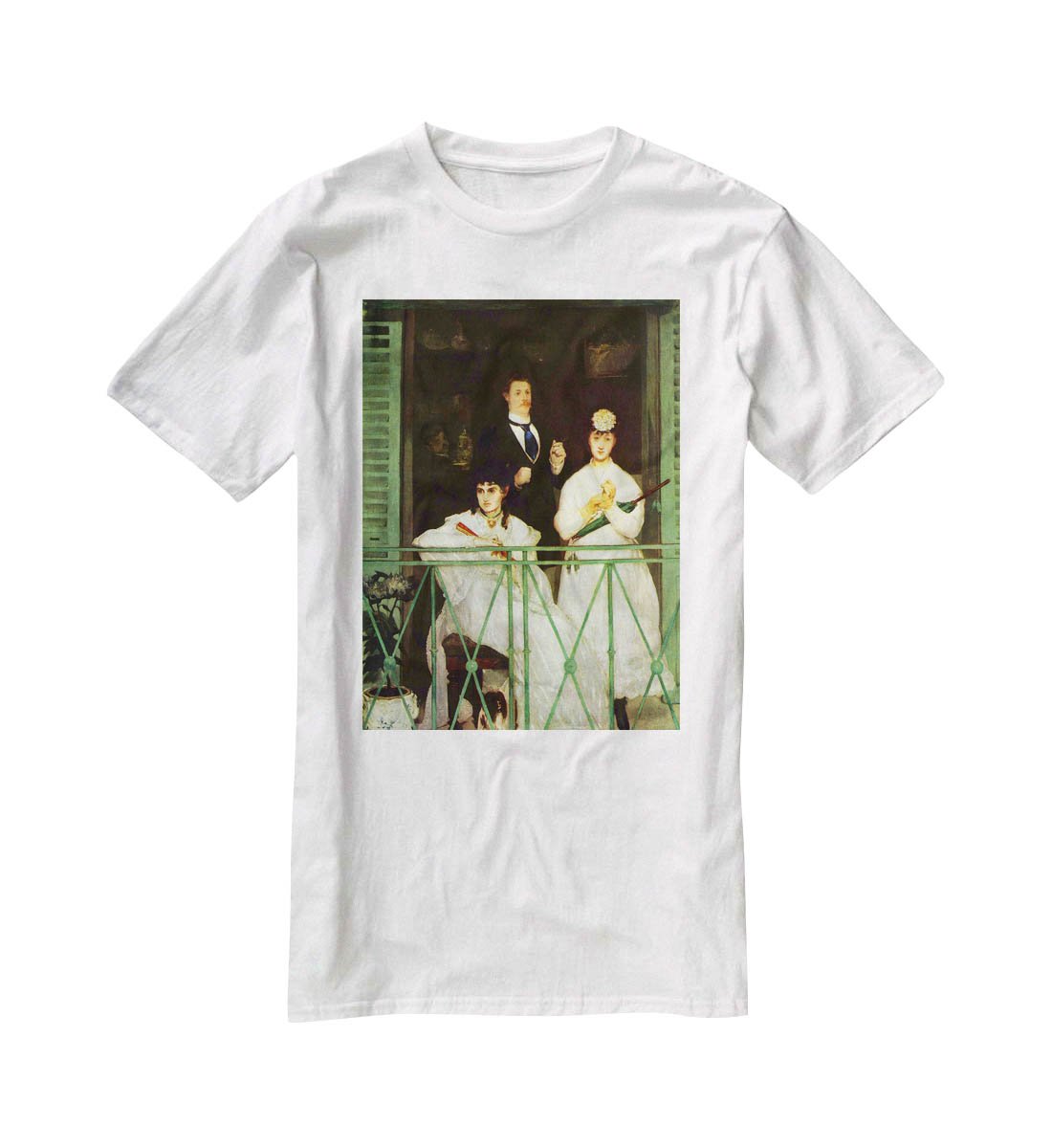 The Balcony by Manet T-Shirt - Canvas Art Rocks - 5