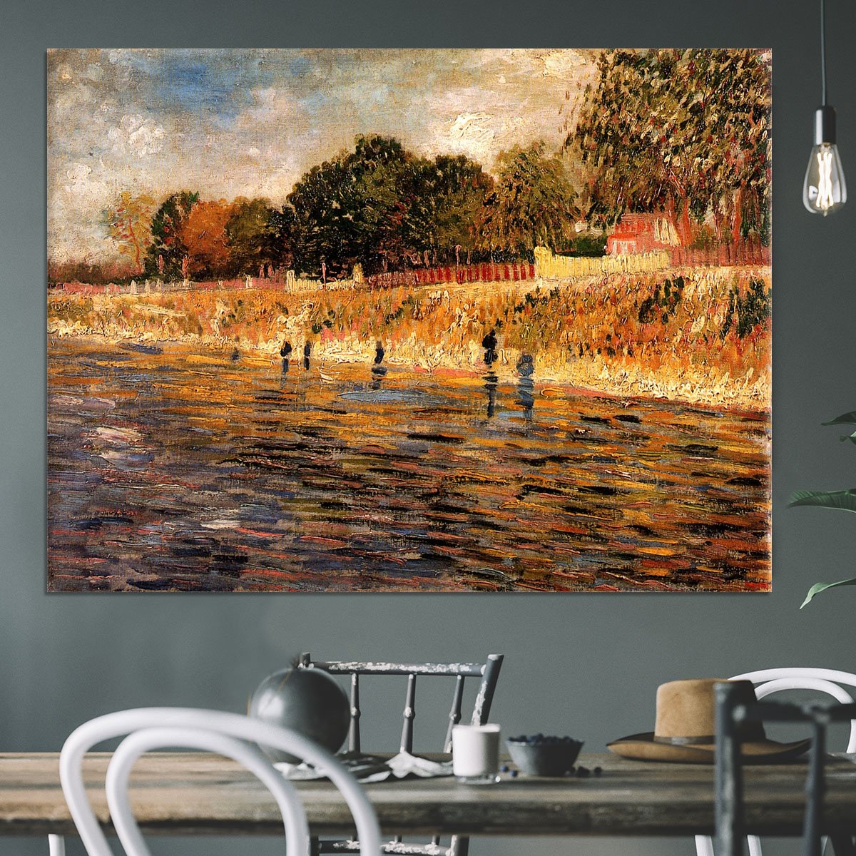 The Banks of the Seine by Van Gogh Canvas Print or Poster