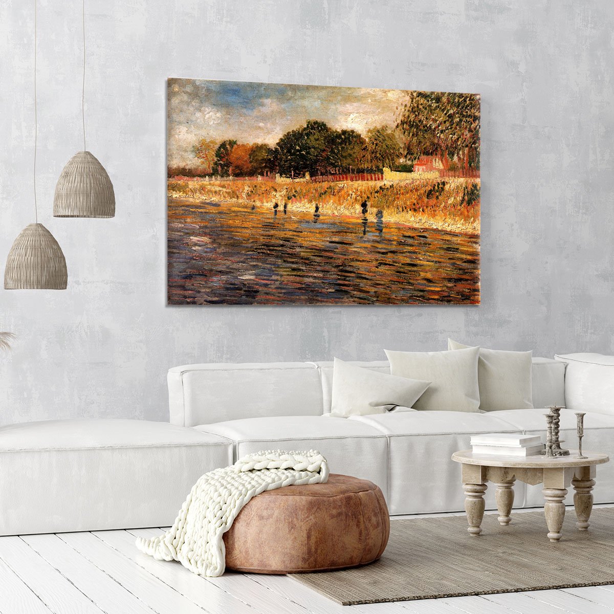 The Banks of the Seine by Van Gogh Canvas Print or Poster