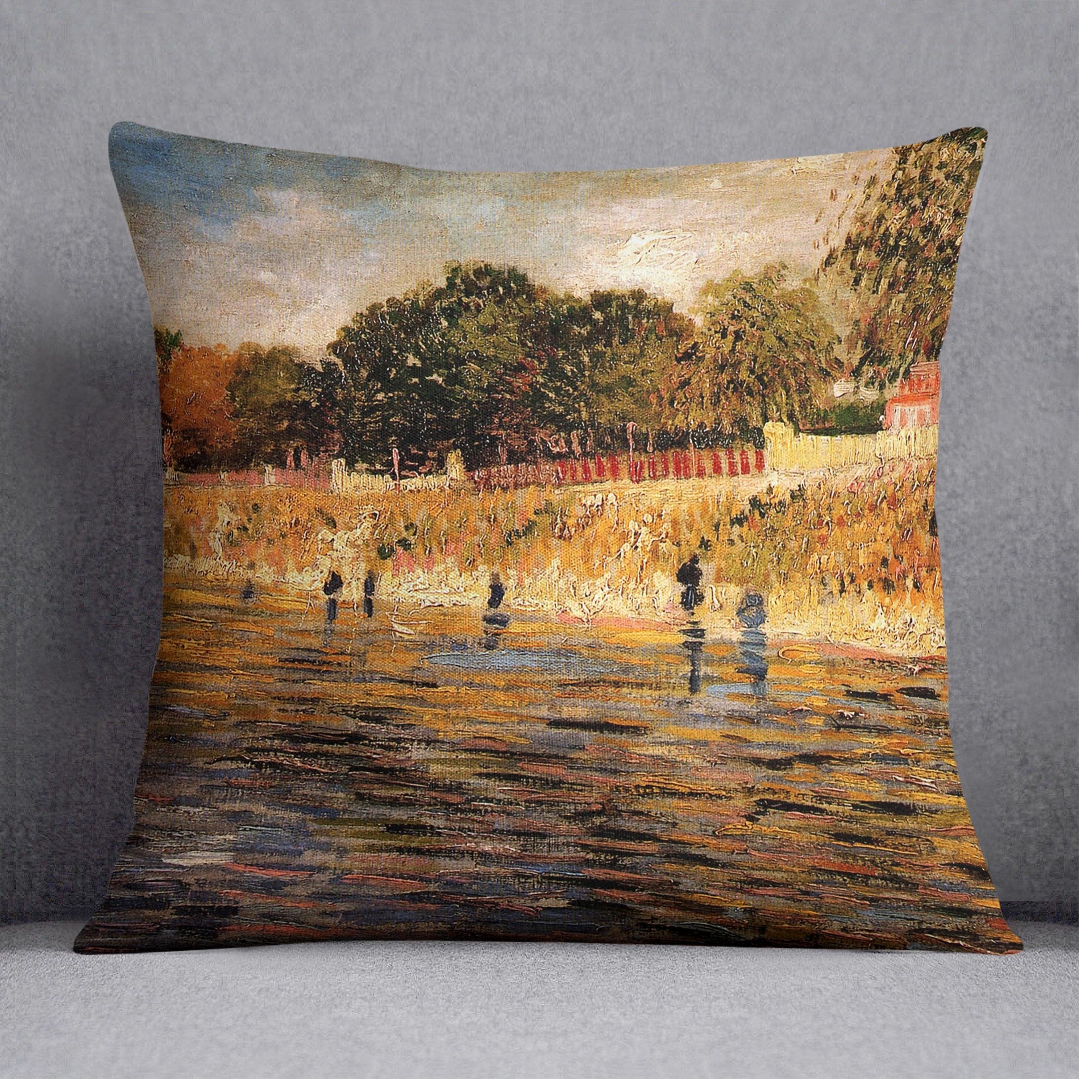 The Banks of the Seine by Van Gogh Throw Pillow