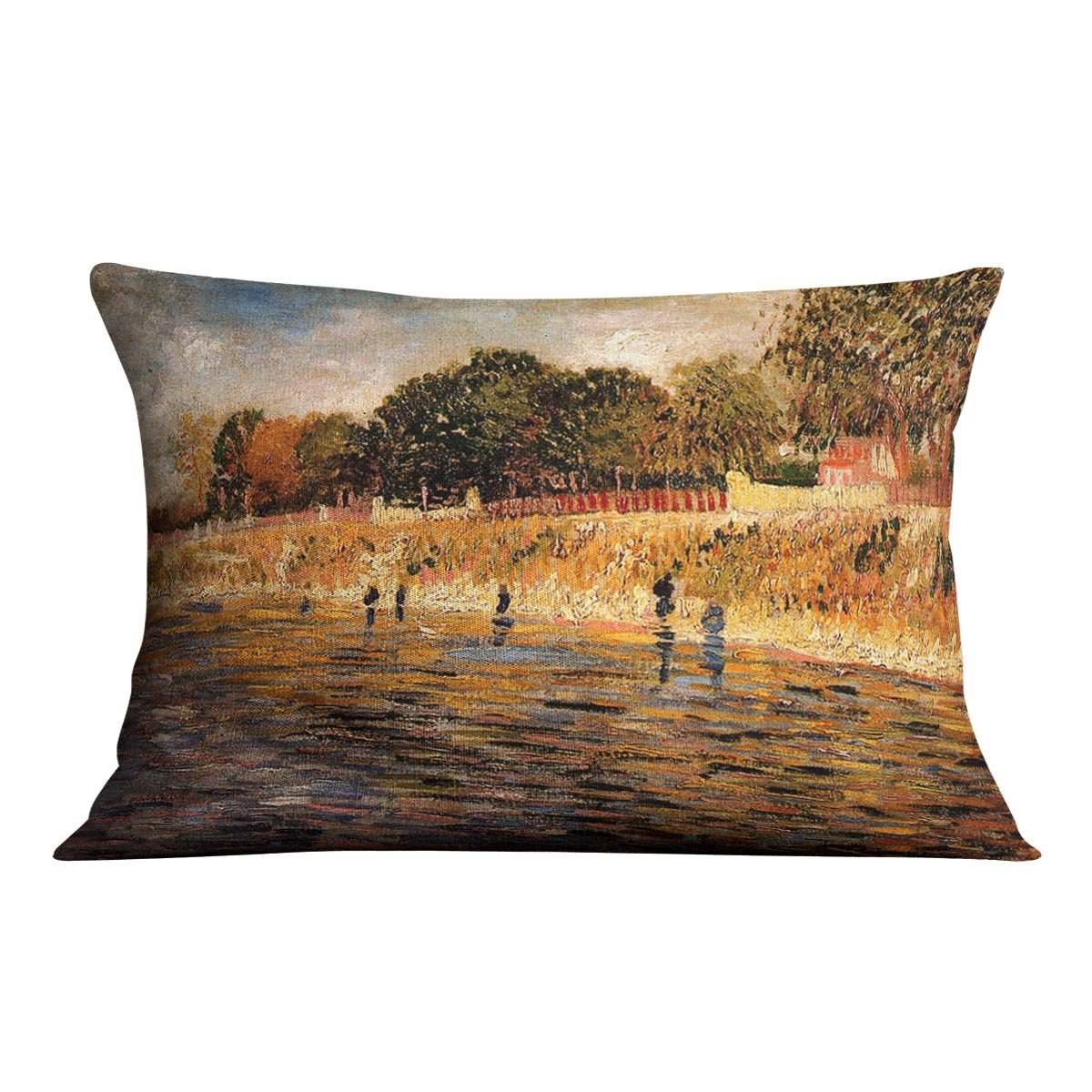 The Banks of the Seine by Van Gogh Throw Pillow