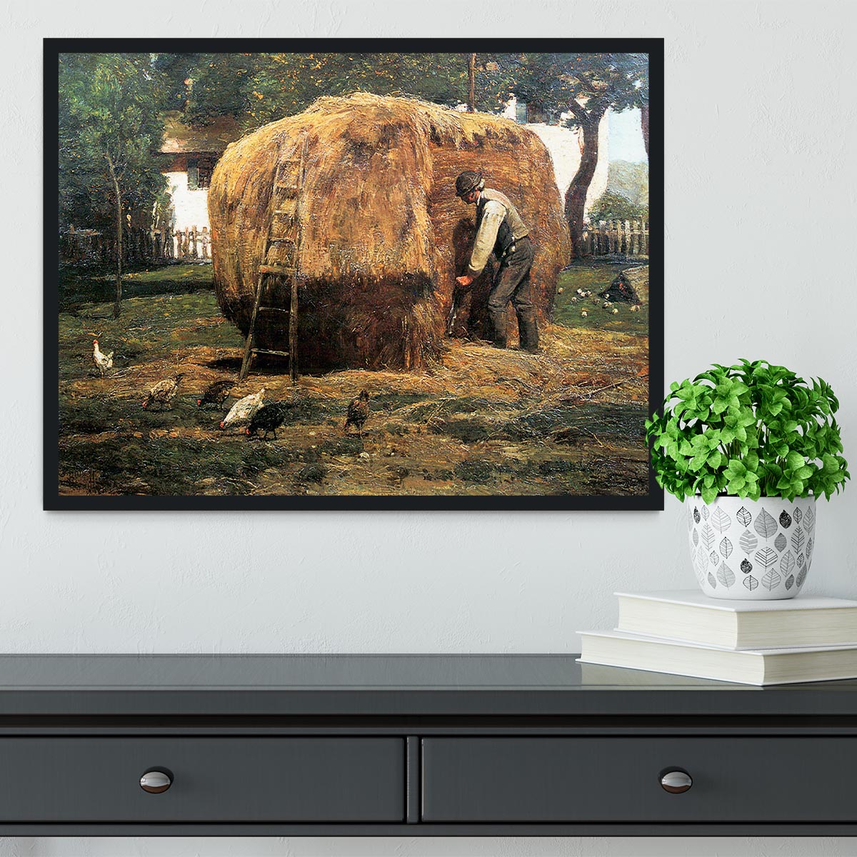 The Barnyard by Hassam Framed Print - Canvas Art Rocks - 2