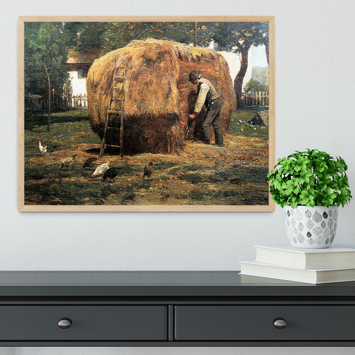 The Barnyard by Hassam Framed Print - Canvas Art Rocks - 4