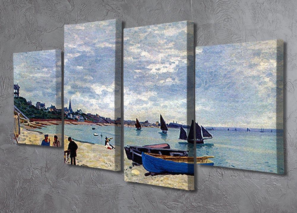 The Beach at Sainte Adresse 2 by Monet 4 Split Panel Canvas - Canvas Art Rocks - 2
