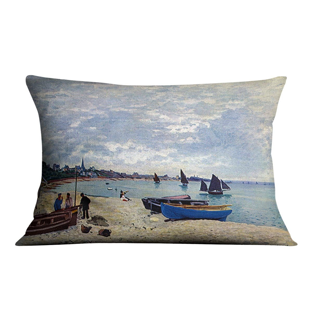 The Beach at Sainte Adresse 2 by Monet Throw Pillow