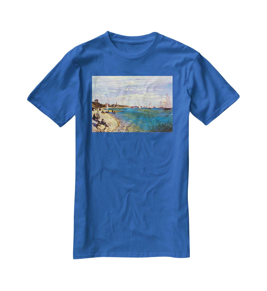 The Beach at Sainte Adresse by Monet T-Shirt - Canvas Art Rocks - 2