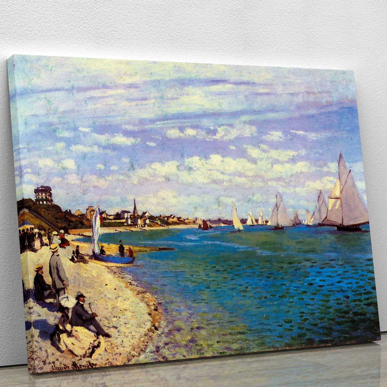 The Beach at Sainte Adresse by Monet Canvas Print or Poster