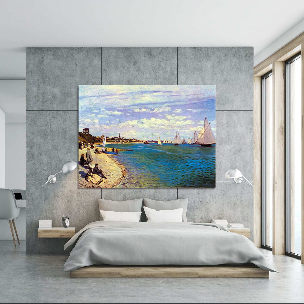 The Beach at Sainte Adresse by Monet Canvas Print or Poster - Canvas Art Rocks - 5