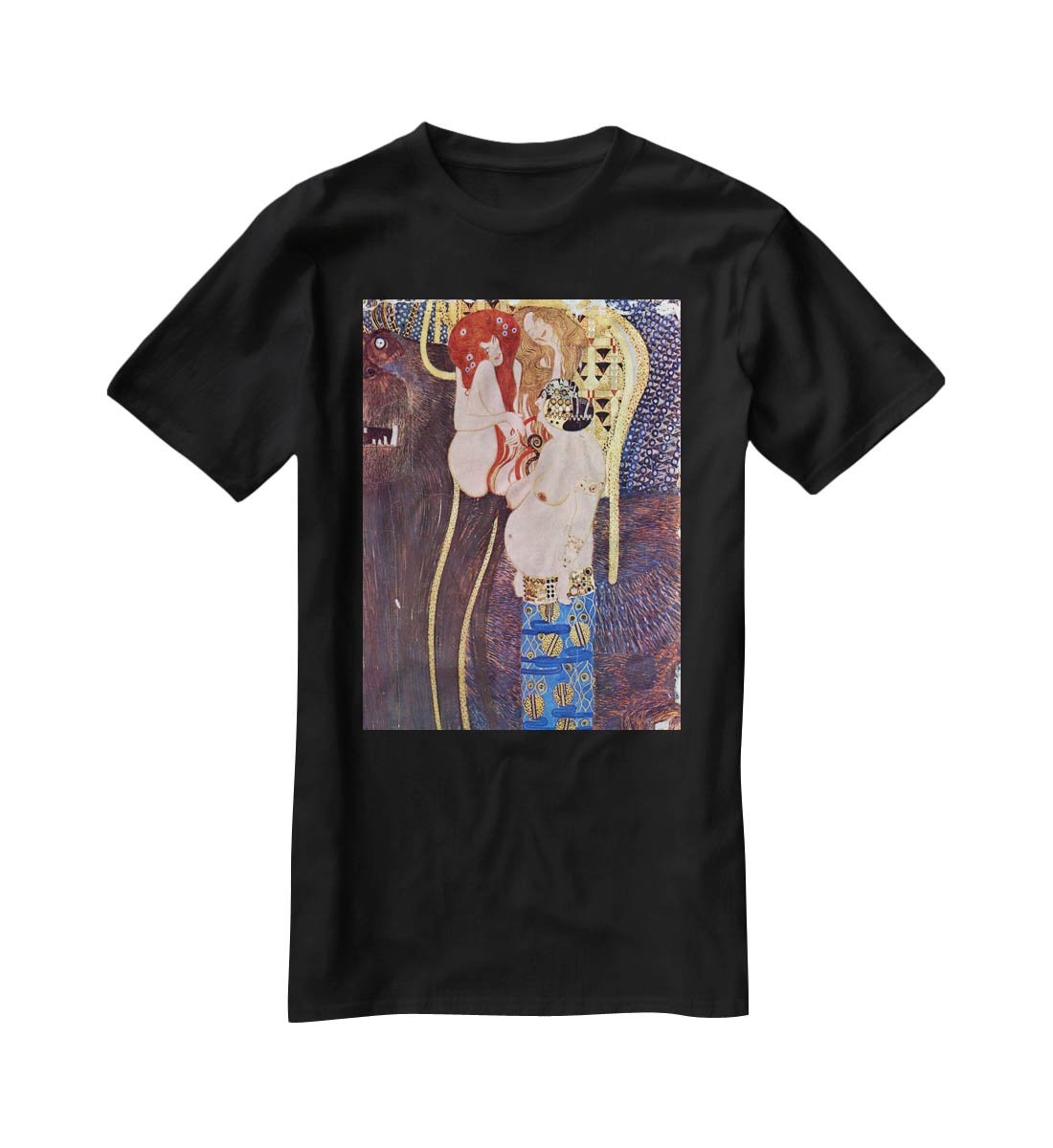The Beethoven Freize 2 by Klimt T-Shirt - Canvas Art Rocks - 1