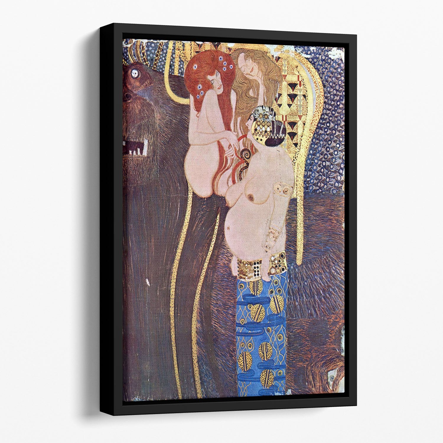 The Beethoven Freize 2 by Klimt Floating Framed Canvas