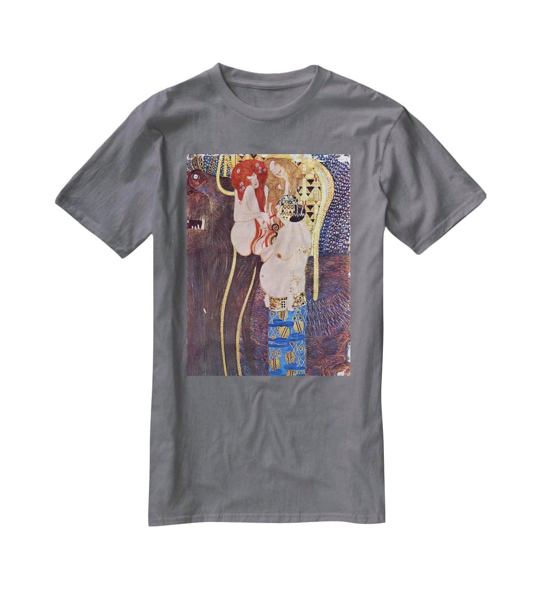 The Beethoven Freize 2 by Klimt T-Shirt - Canvas Art Rocks - 3