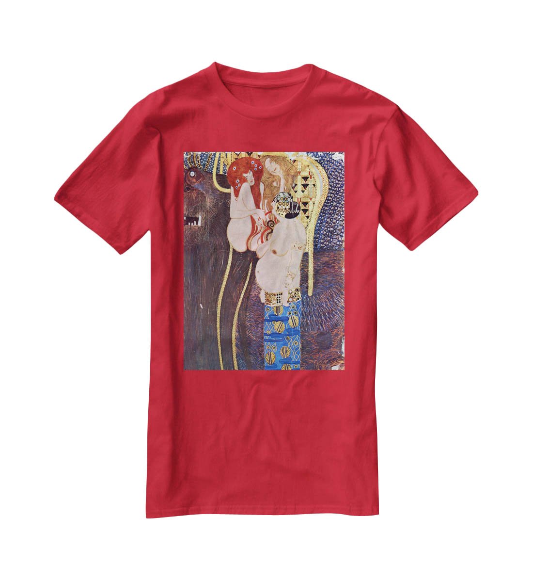 The Beethoven Freize 2 by Klimt T-Shirt - Canvas Art Rocks - 4