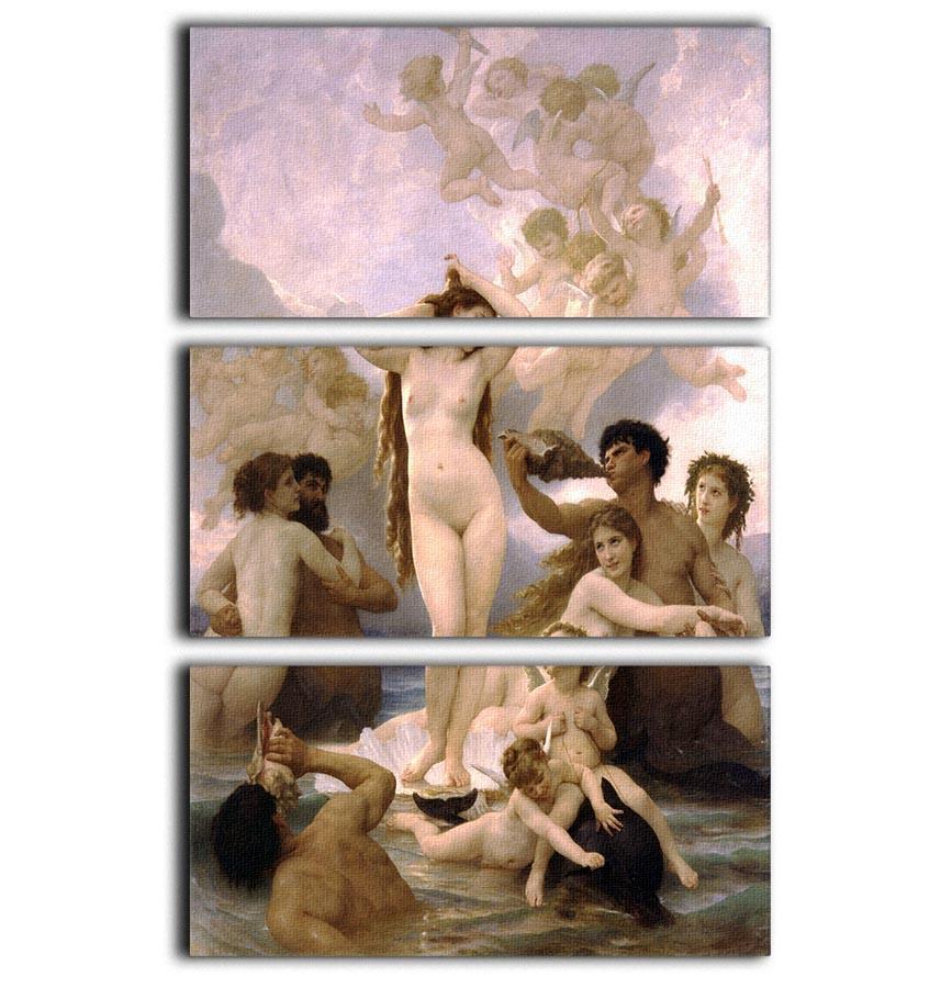 The Birth of Venus By Bouguereau 3 Split Panel Canvas Print - Canvas Art Rocks - 1