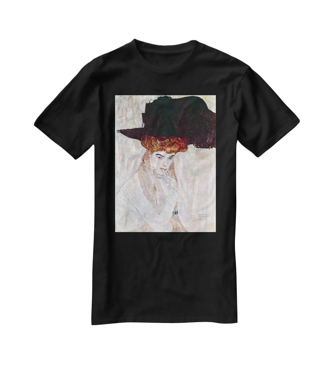 The Black Hat by Klimt T-Shirt - Canvas Art Rocks - 1