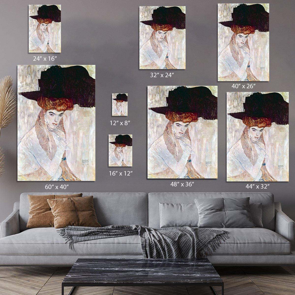 The Black Hat by Klimt Canvas Print or Poster