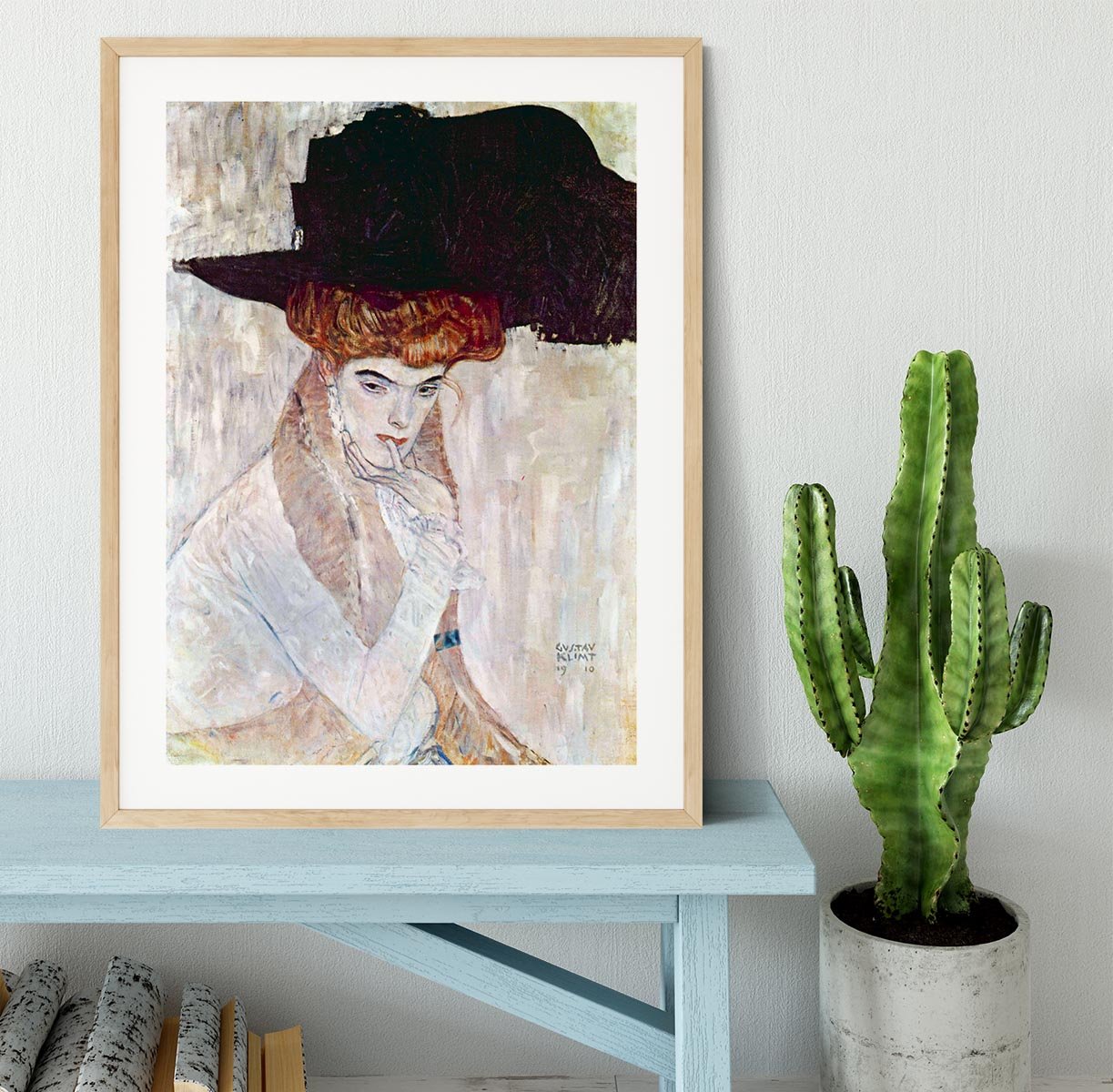 The Black Hat by Klimt Framed Print - Canvas Art Rocks - 3