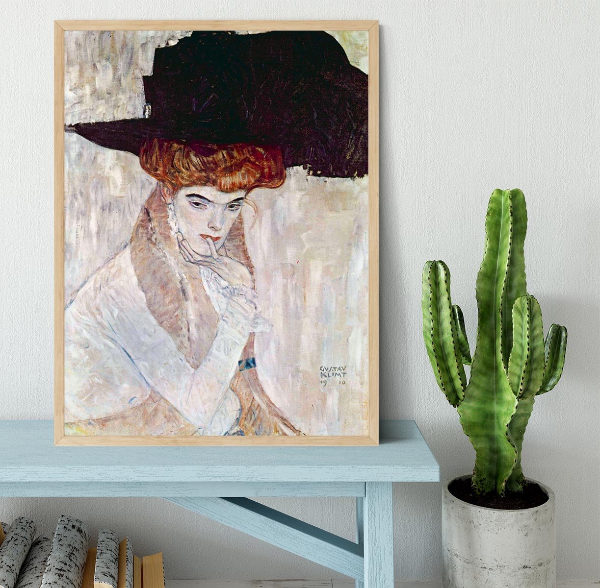 The Black Hat by Klimt Framed Print - Canvas Art Rocks - 4