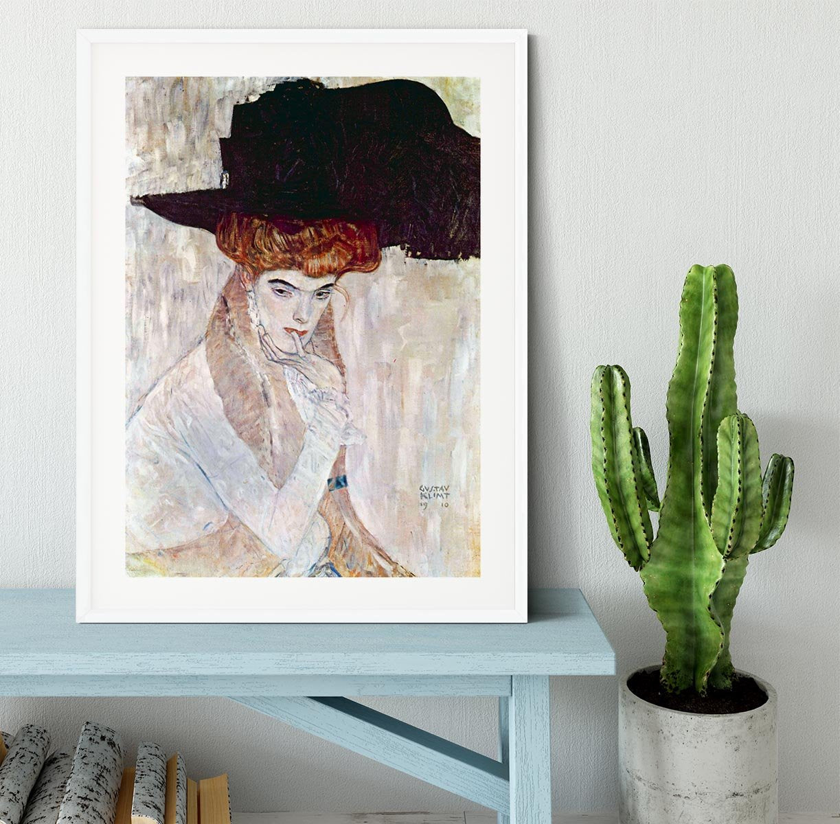 The Black Hat by Klimt Framed Print - Canvas Art Rocks - 5