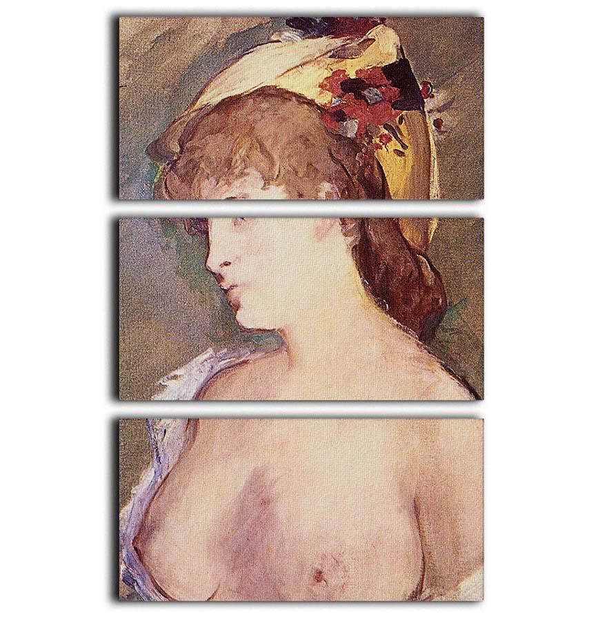 The Blond Nude by Manet 3 Split Panel Canvas Print - Canvas Art Rocks - 1
