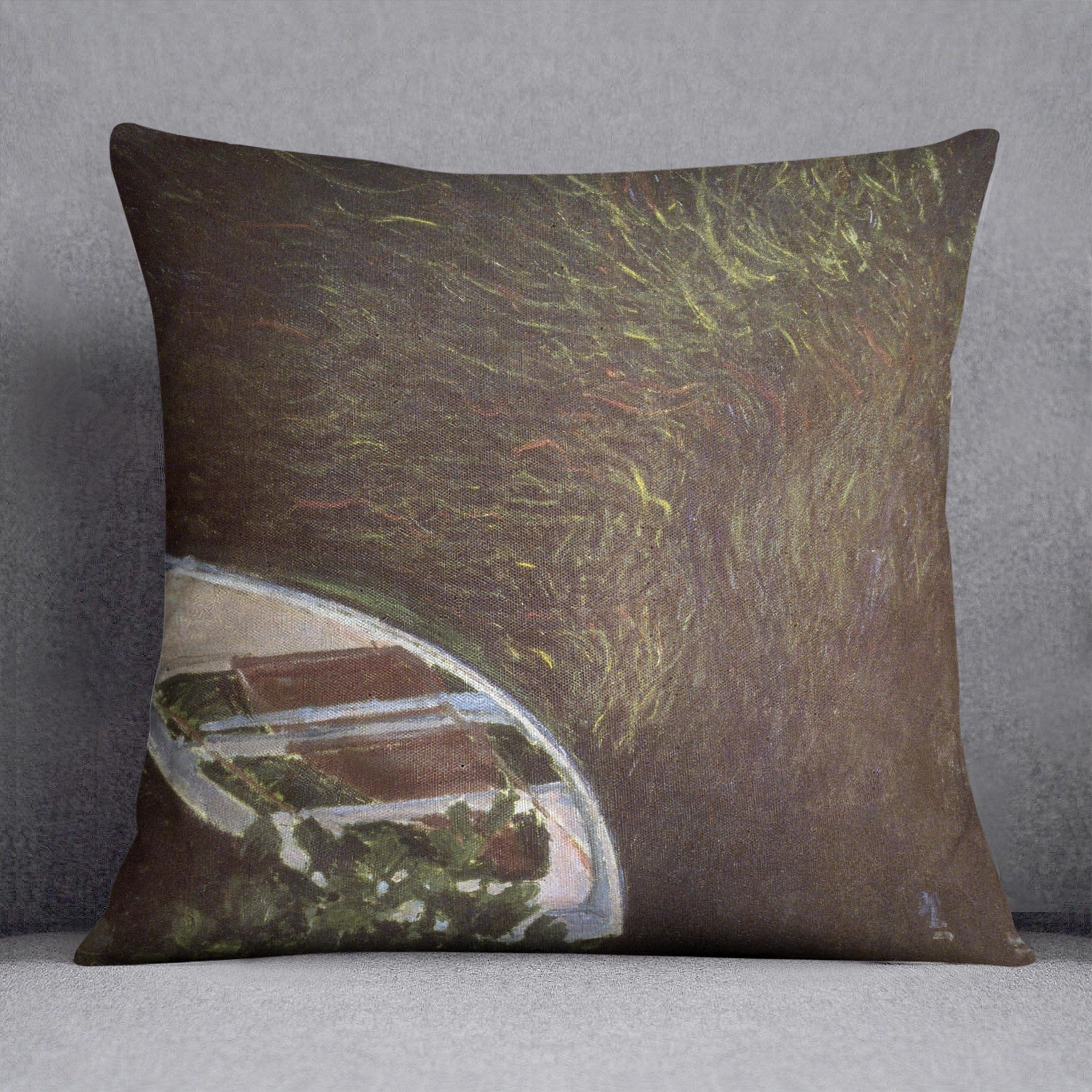 The Boat by Monet Throw Pillow