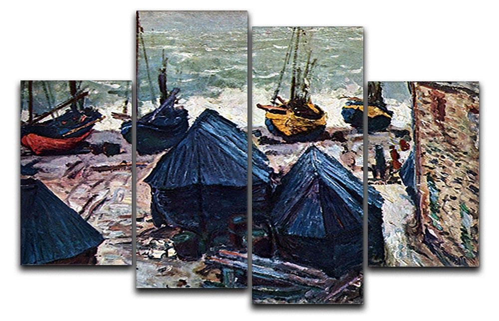 The Boats by Monet 4 Split Panel Canvas  - Canvas Art Rocks - 1