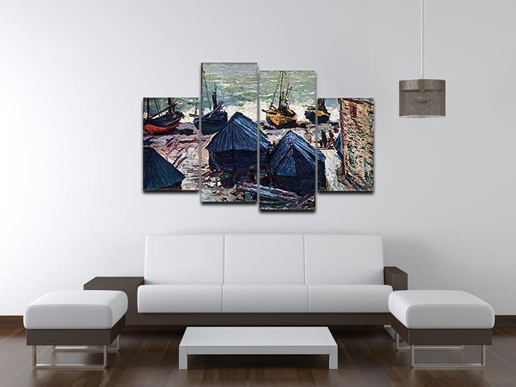 The Boats by Monet 4 Split Panel Canvas - Canvas Art Rocks - 3