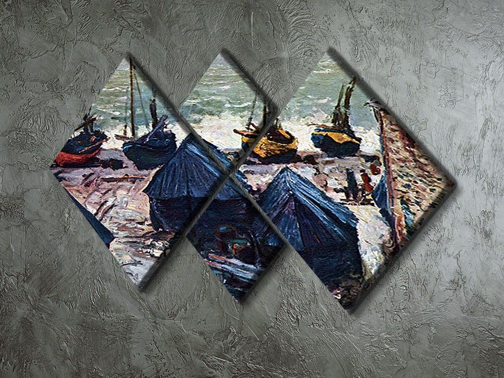 The Boats by Monet 4 Square Multi Panel Canvas - Canvas Art Rocks - 2