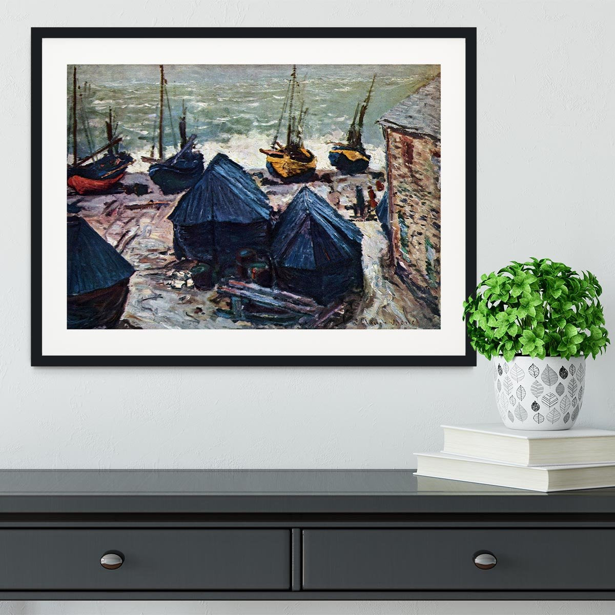 The Boats by Monet Framed Print - Canvas Art Rocks - 1