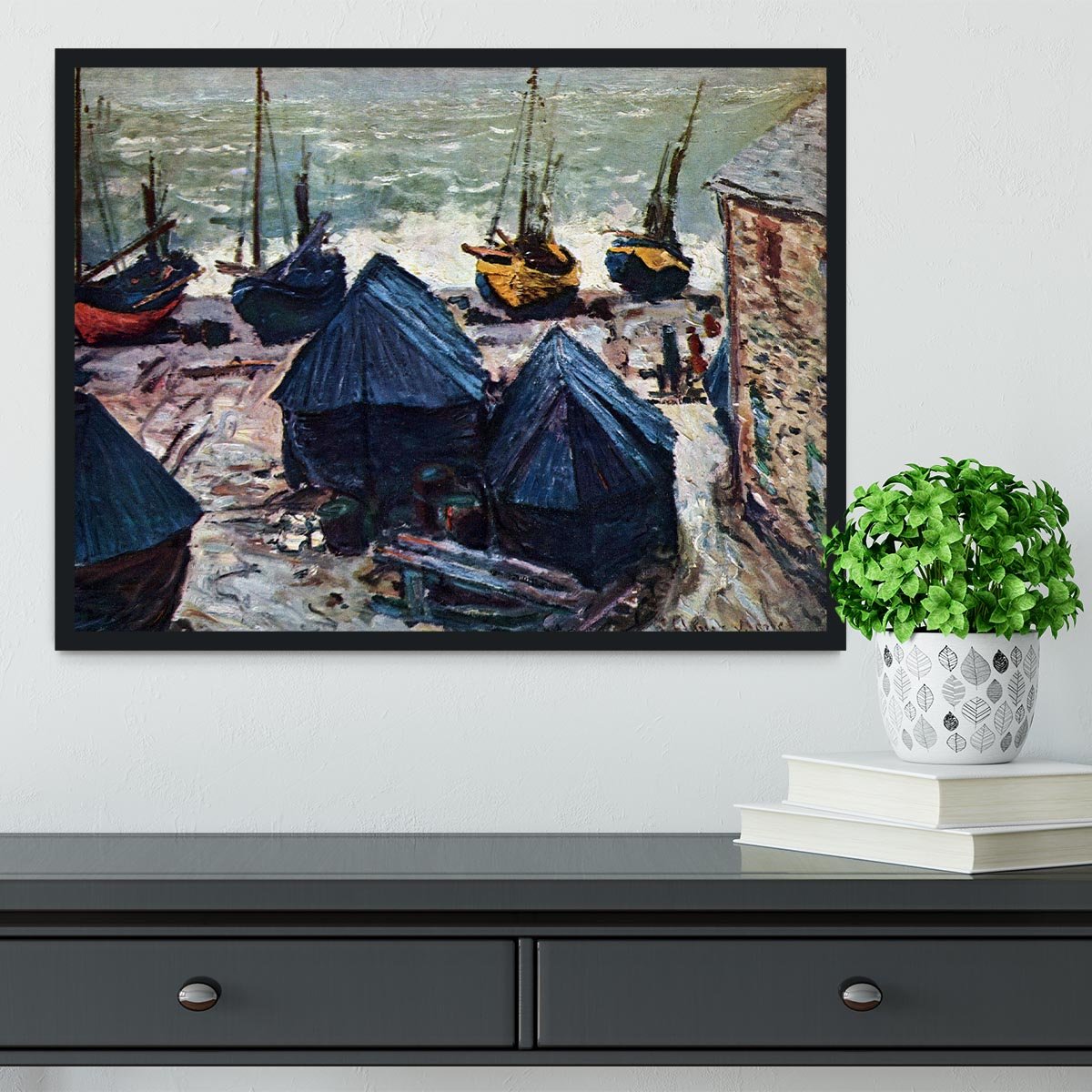 The Boats by Monet Framed Print - Canvas Art Rocks - 2