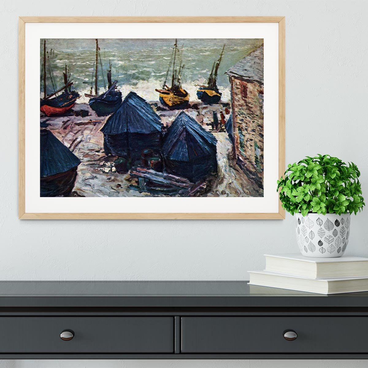 The Boats by Monet Framed Print - Canvas Art Rocks - 3
